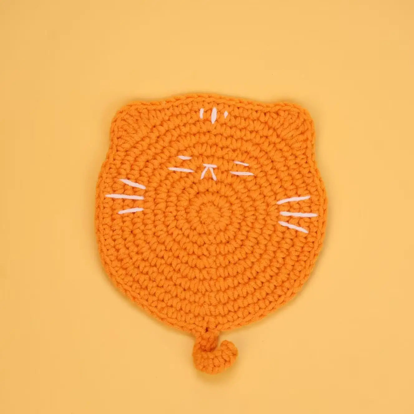 Funny Crochet Animal Coaster Finished Handwoven Coaster Coffee Cup Decor