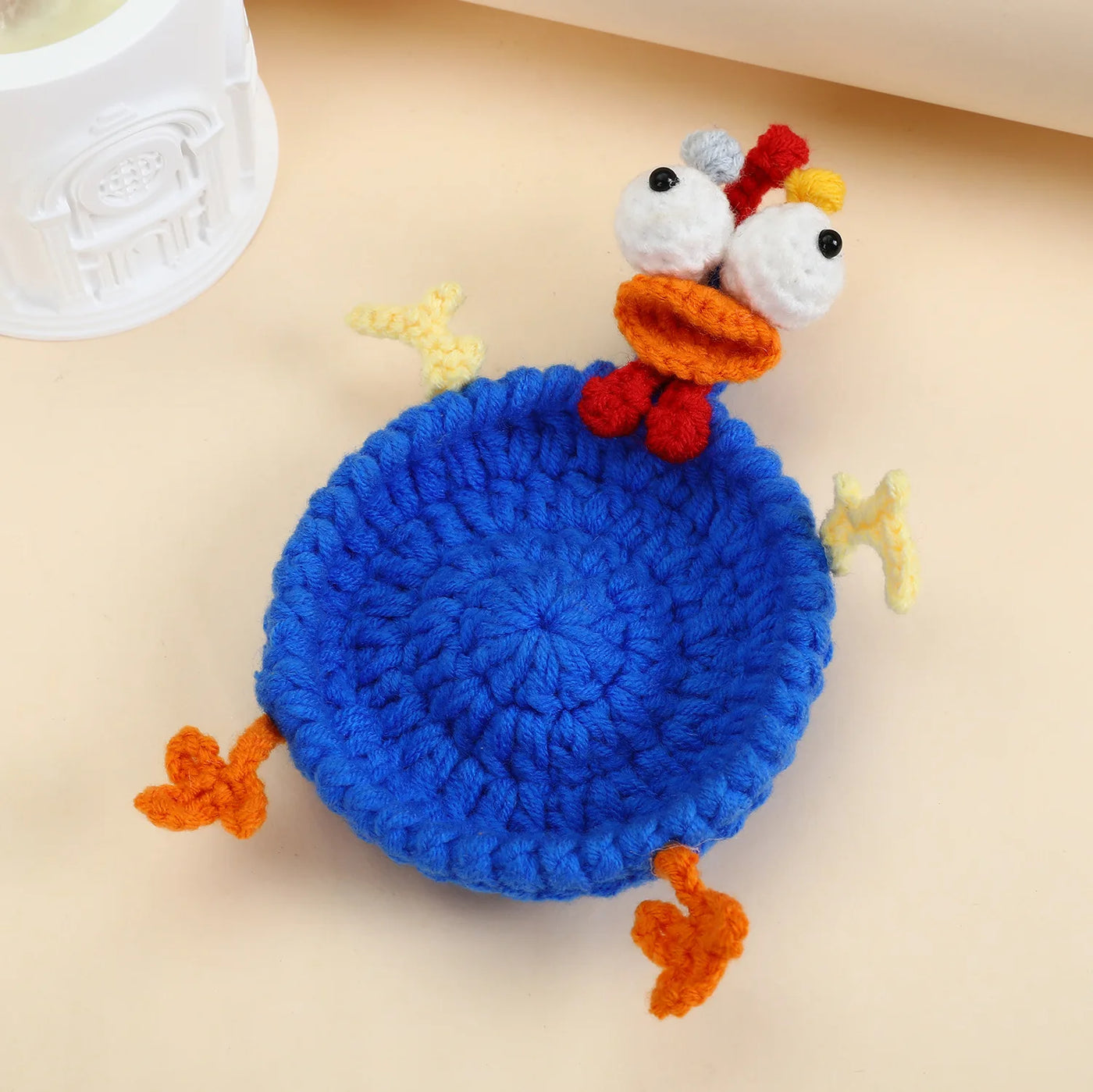 Finished Handwoven Animal Cup Coaster Creative Crochet Coffee Cup Coaster Desk Decor