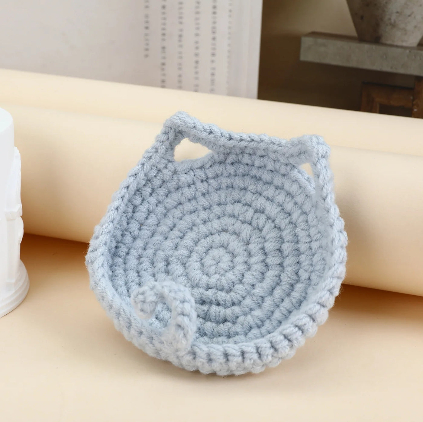 Finished Handwoven Animal Cup Coaster Creative Crochet Coffee Cup Coaster Desk Decor