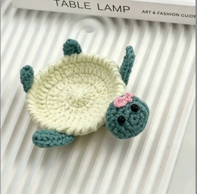 Finished Handwoven Animal Cup Coaster Creative Crochet Coffee Cup Coaster Desk Decor