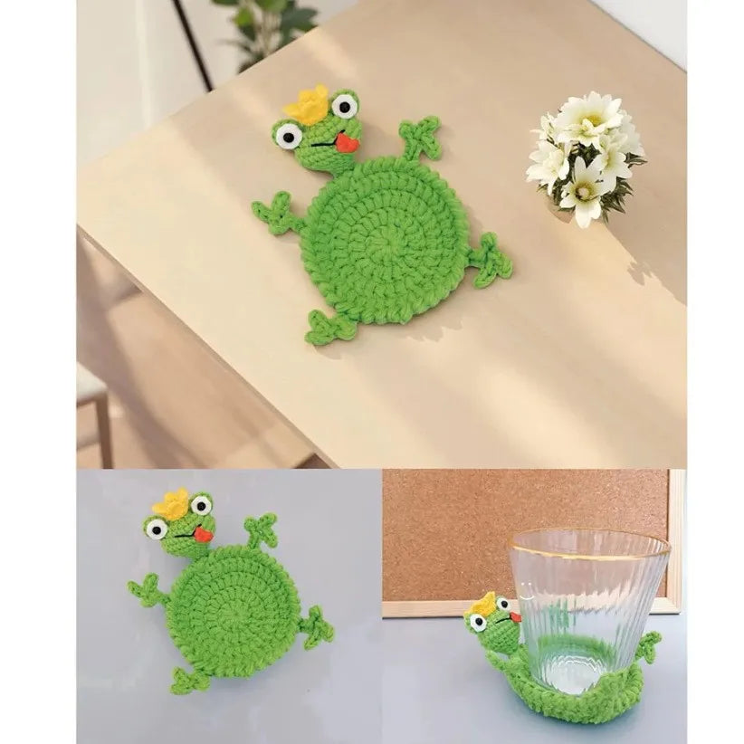 Finished Handwoven Animal Cup Coaster Creative Crochet Coffee Cup Coaster Desk Decor