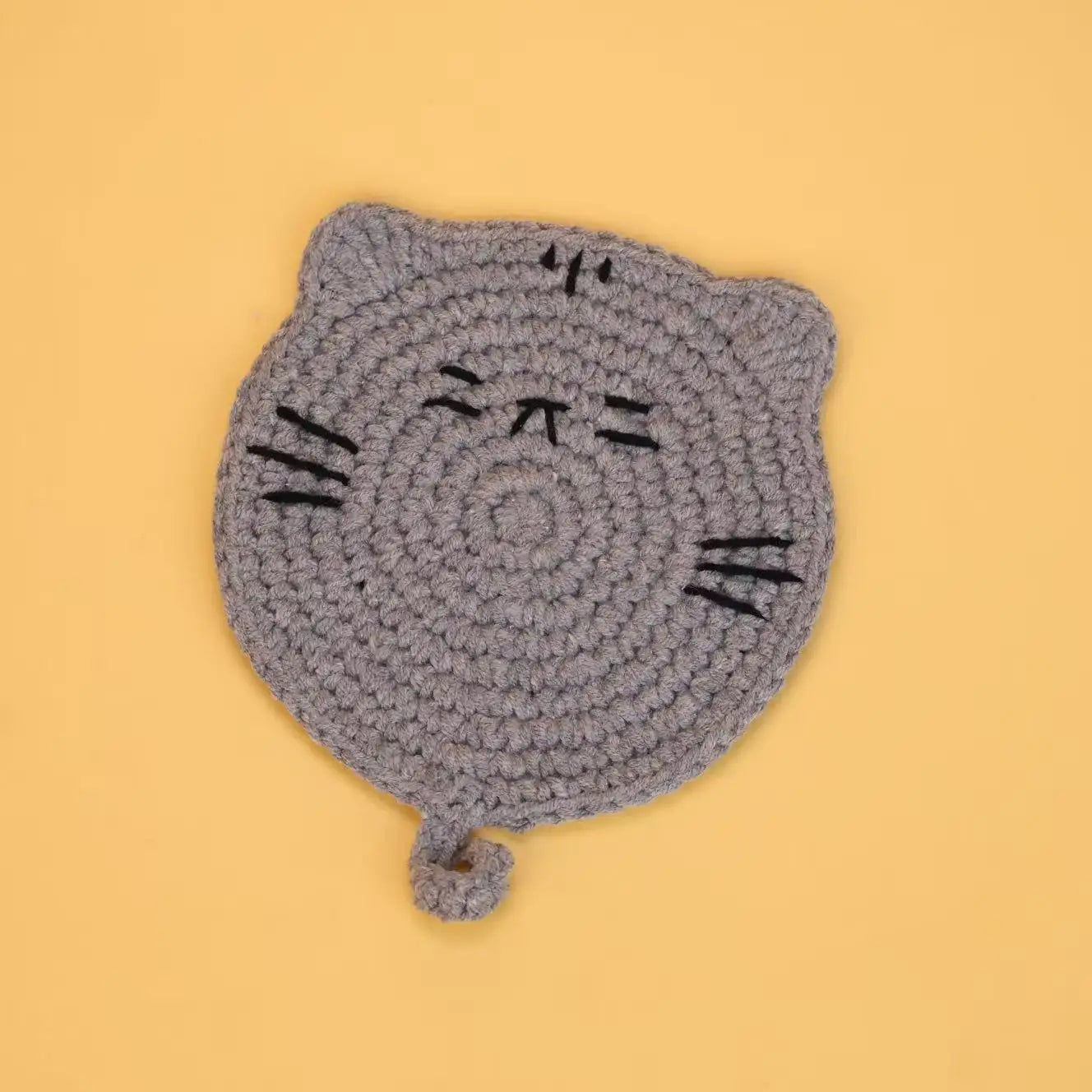 Funny Crochet Animal Coaster Finished Handwoven Coaster Coffee Cup Decor