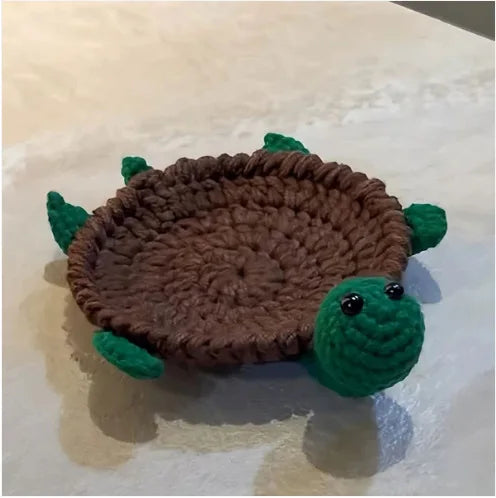 Finished Handwoven Animal Cup Coaster Creative Crochet Coffee Cup Coaster Desk Decor