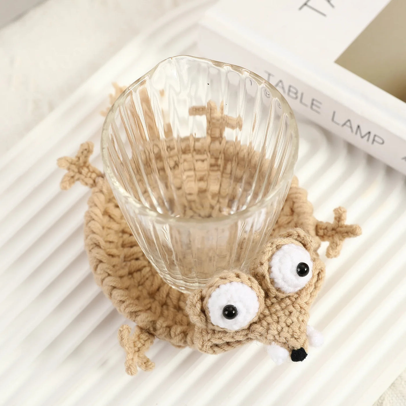 Funny Crochet Animal Coaster Finished Handwoven Coaster Coffee Cup Decor