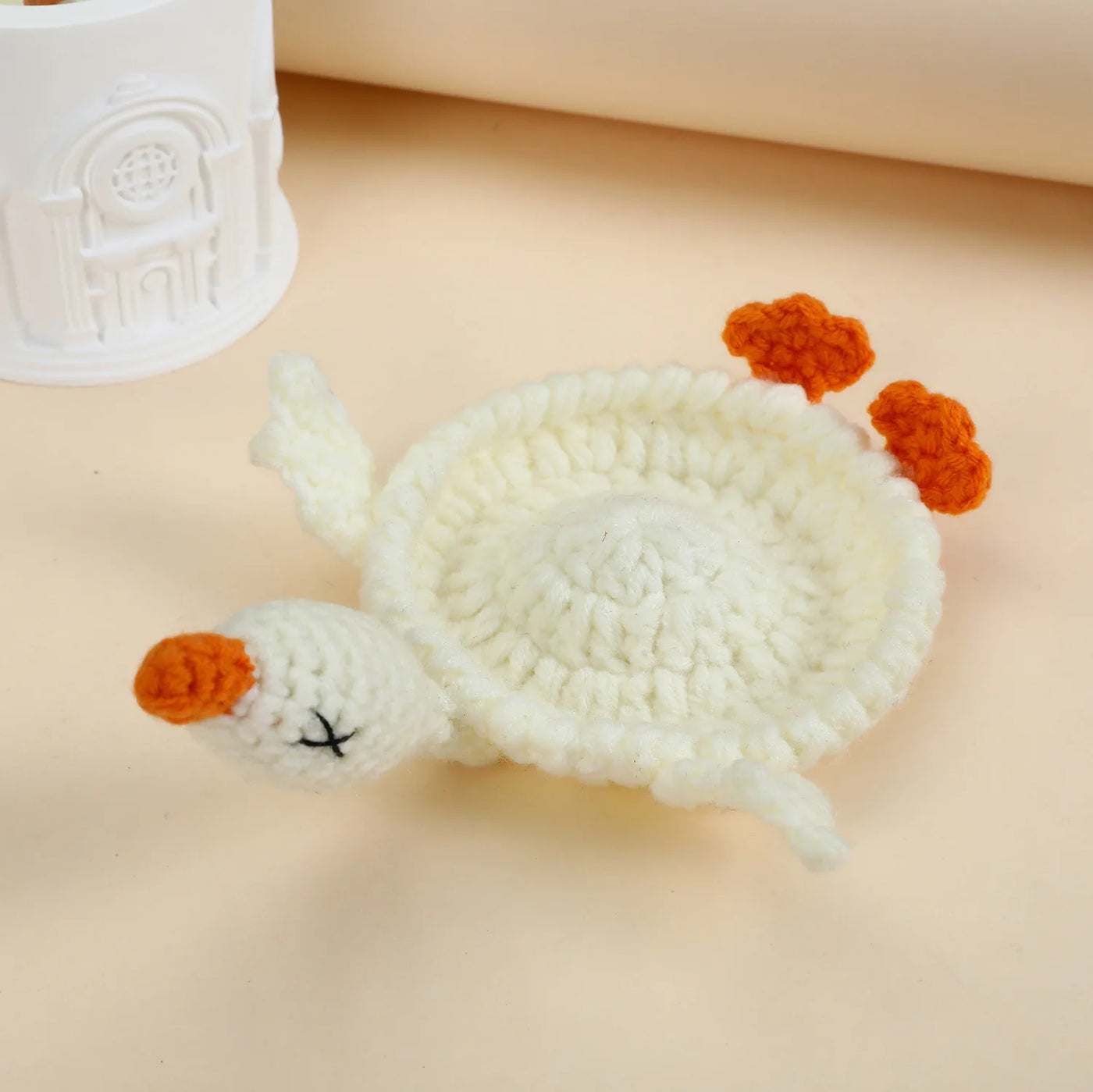 Funny Crochet Animal Coaster Finished Handwoven Coaster Coffee Cup Decor
