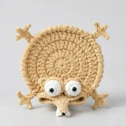 Finished Handwoven Animal Cup Coaster Creative Crochet Coffee Cup Coaster Desk Decor