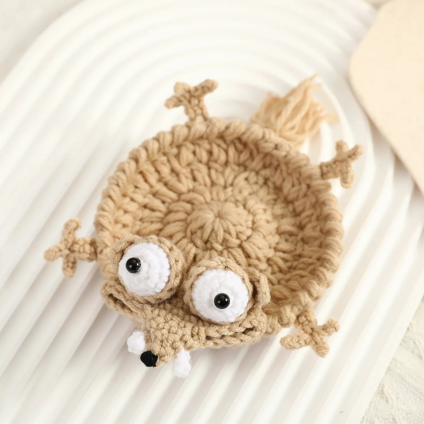 Funny Crochet Animal Coaster Finished Handwoven Coaster Coffee Cup Decor